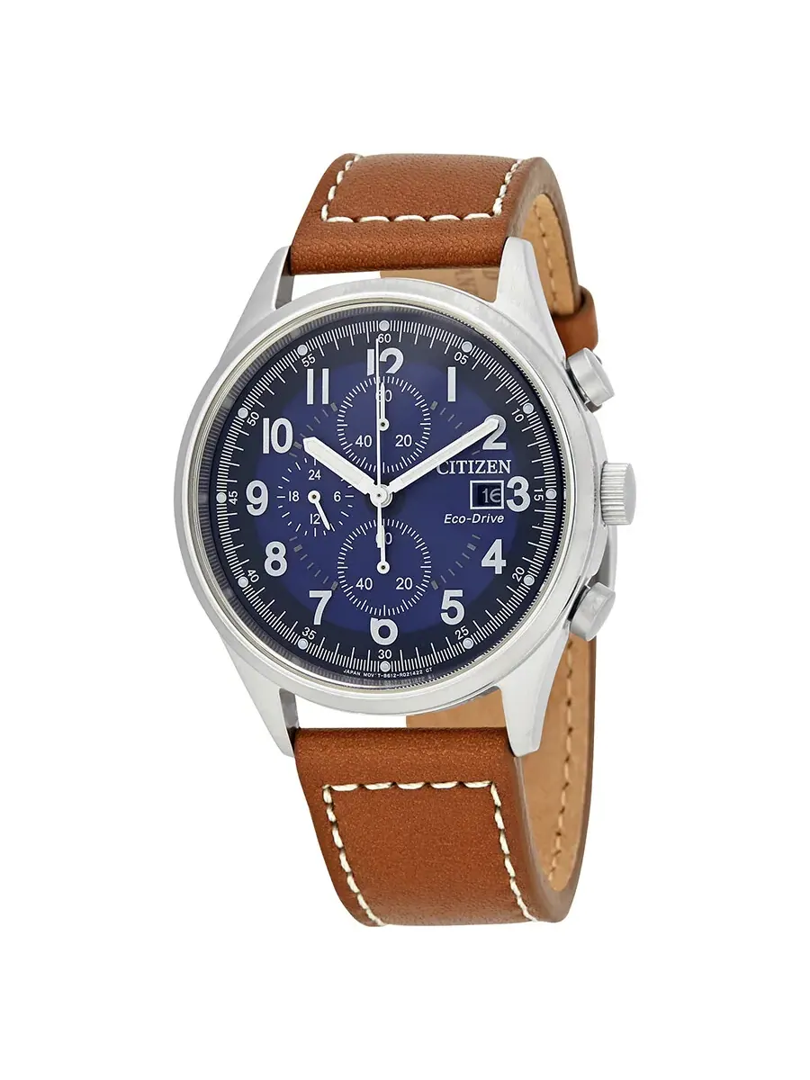 Мужские часы Citizen Chandler Chronograph Eco-Drive с синим циферблатом CA0621-05L