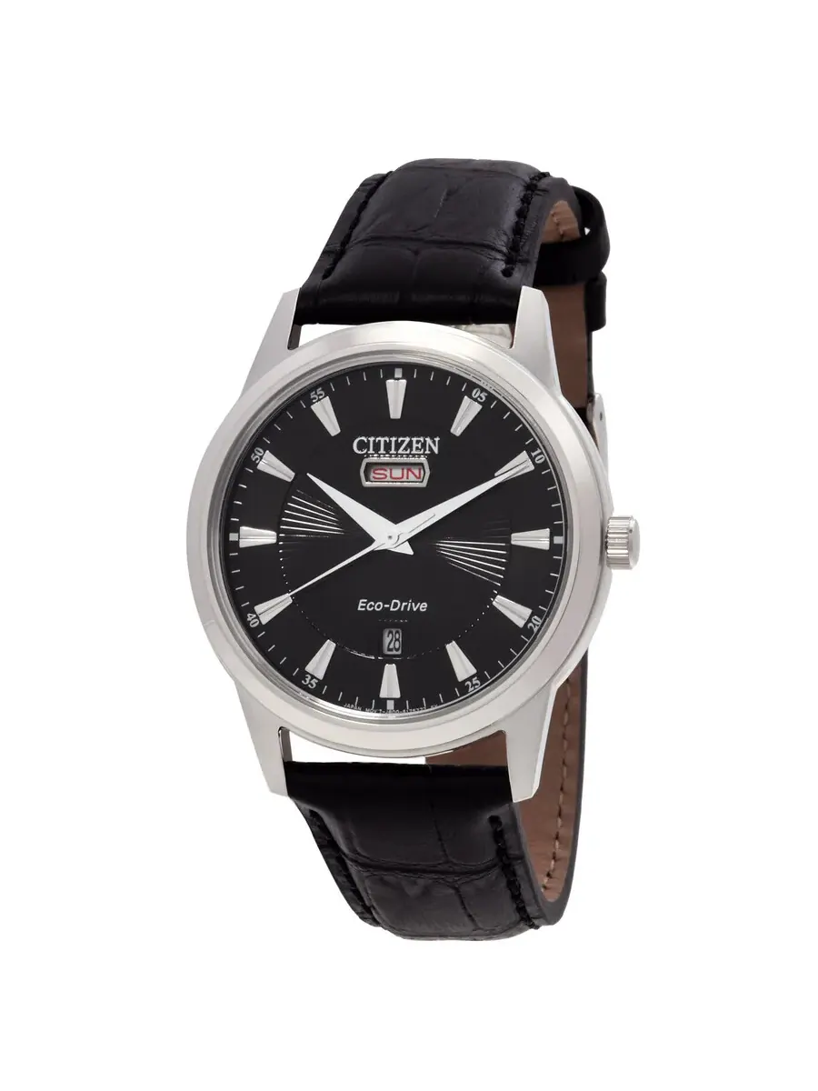 Мужские часы Citizen Eco-Drive с черным циферблатом AW0100-27E