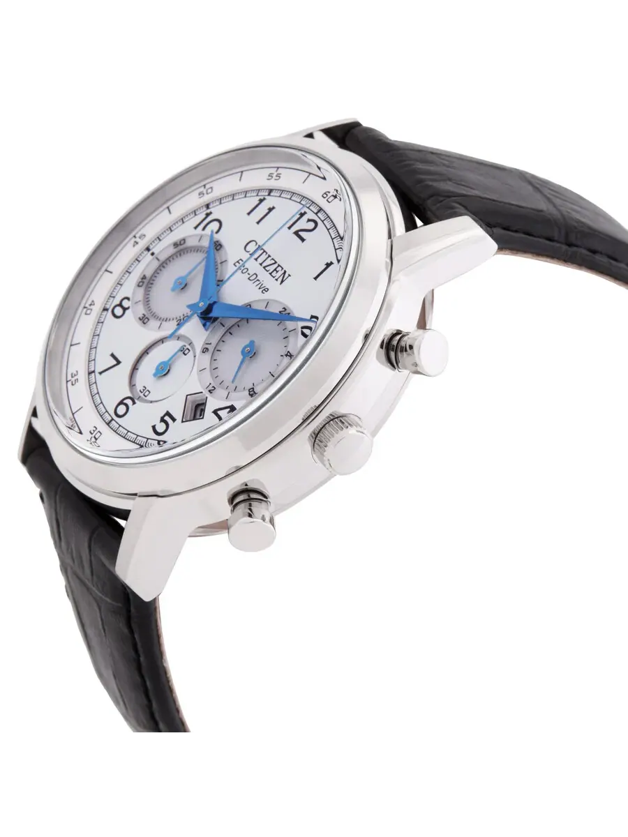 Мужские часы Citizen Eco-Drive с хронографом и белым циферблатом CA4630-02A — изображение 2 из 3, оттенок серебряный