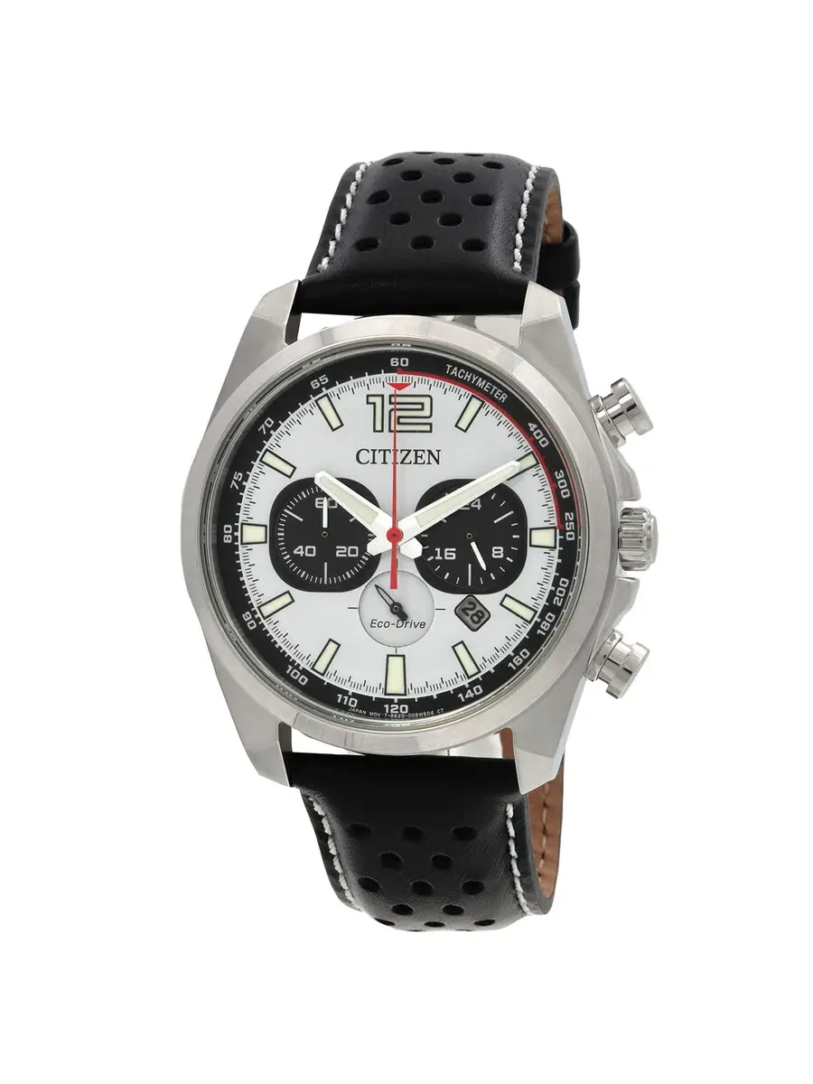 Мужские часы Citizen Eco-Drive с хронографом и белым циферблатом CA4640-09A