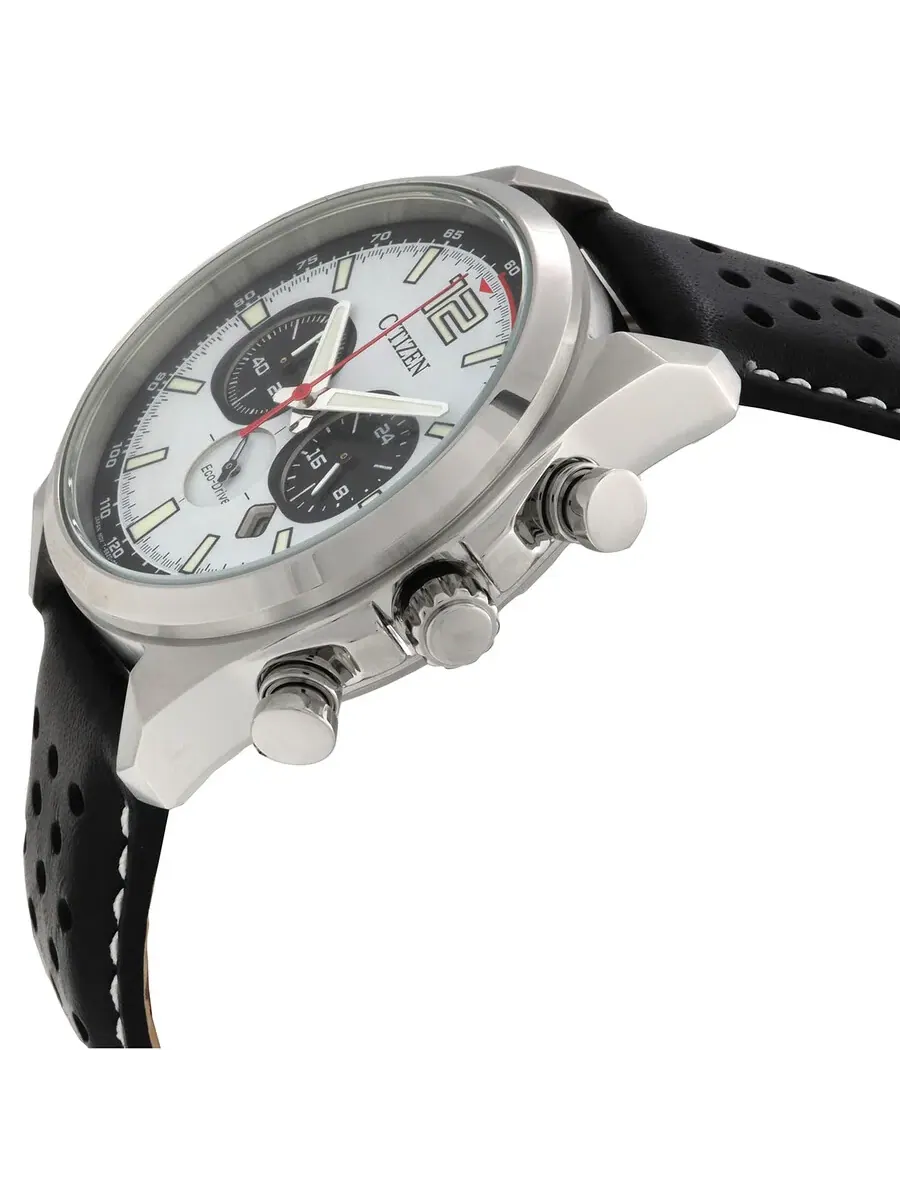 Мужские часы Citizen Eco-Drive с хронографом и белым циферблатом CA4640-09A — изображение 2 из 3, оттенок серебряный