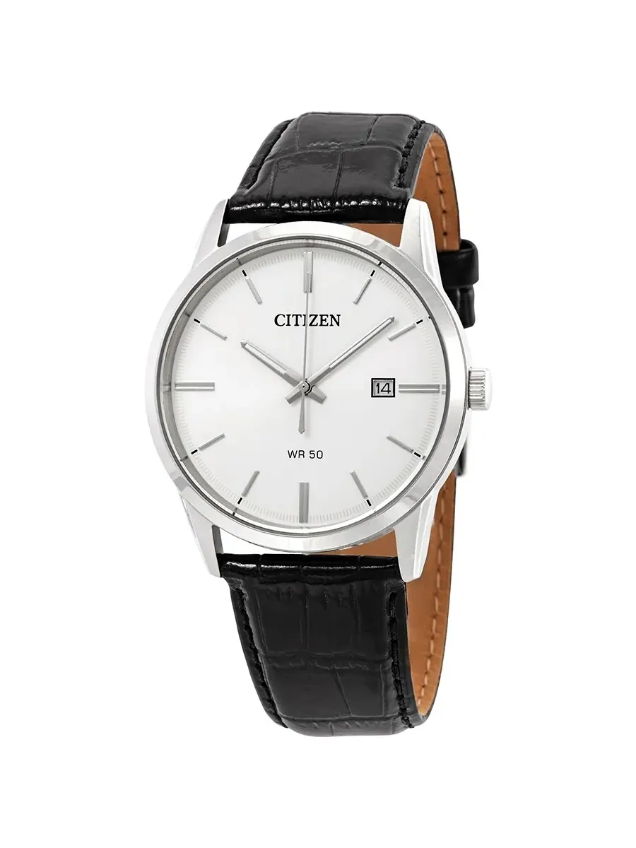 Мужские часы Citizen Quartz с белым циферблатом BI5000-01A