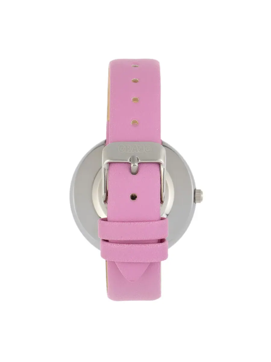 Часы Crayo Metric Quartz Pink Dial Unisex Watch CRACR5804 — изображение 2 из 3, оттенок серебряный