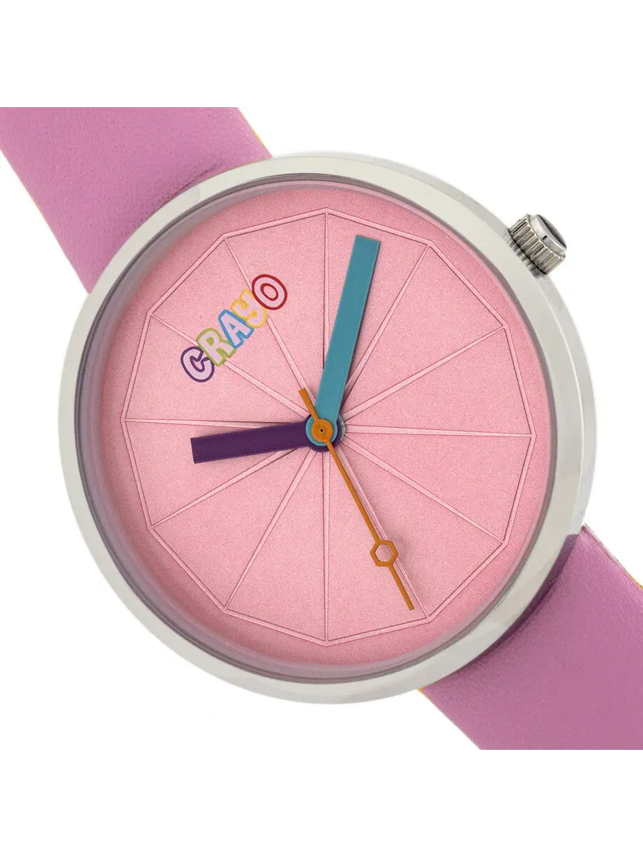 Часы Crayo Metric Quartz Pink Dial Unisex Watch CRACR5804 — изображение 3 из 3, оттенок серебряный