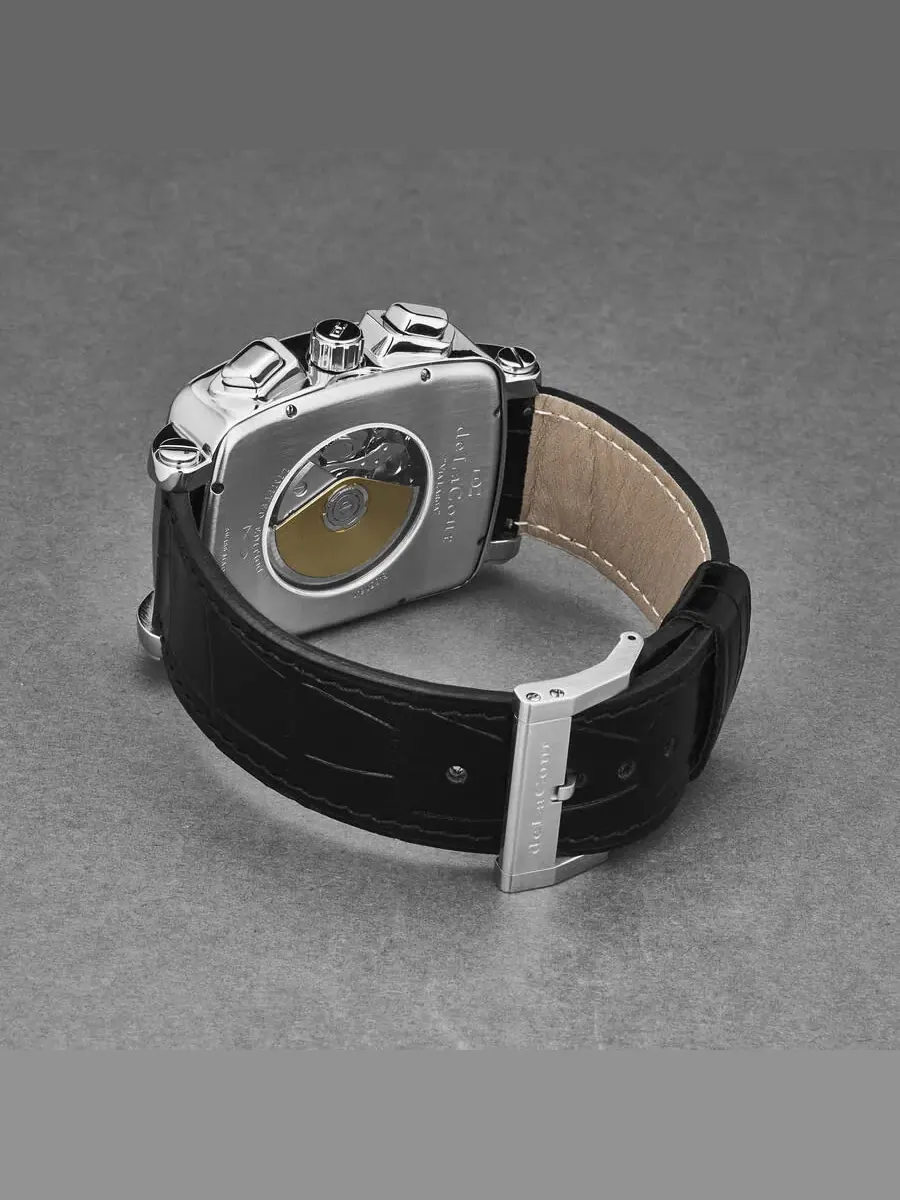Мужские часы deLaCour Vialarga Chronograph GMT Automatic с фазами Луны День-Ночь, синие циферблат WAST1026-BLU