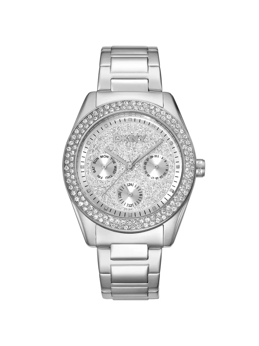 Женские модные часы DKNY с серебристым циферблатом DK1L078M0015