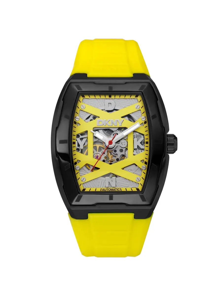 Мужские модные часы DKNY с желтым циферблатом DK1G048P0055