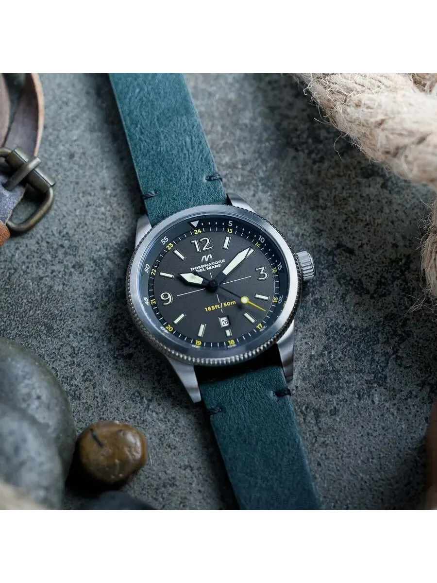 Мужские часы Dominatore Del Mare Aviatore с кварцевым механизмом и зеленым циферблатом DD-8021-07 — изображение 3 из 3