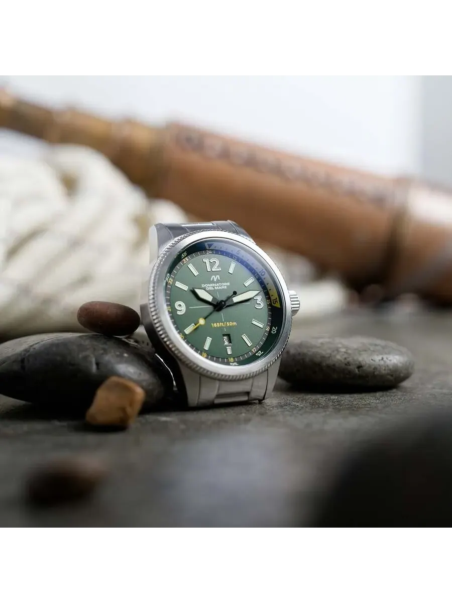 Мужские часы Dominatore Del Mare Aviatore с кварцевым механизмом и зеленым циферблатом DD-8021-55 — изображение 2 из 3