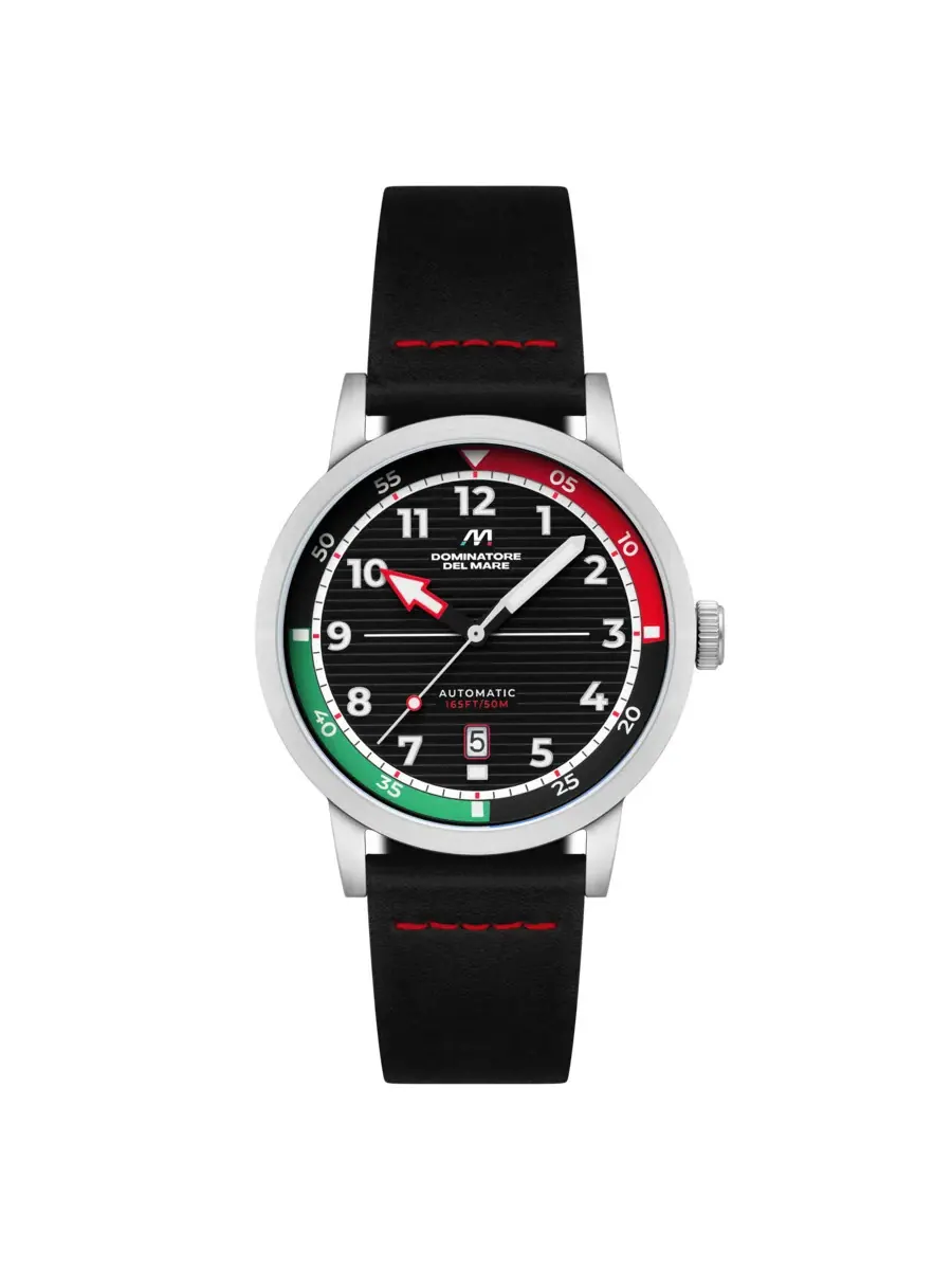 Мужские часы Dominatore Del Mare Camogli Automatic с черным циферблатом DD-8025-01 — серебристый
