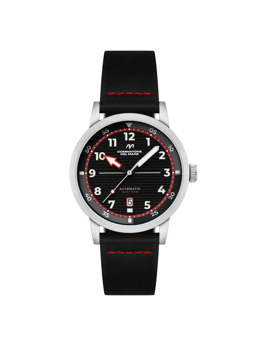 Мужские часы Dominatore Del Mare Camogli Automatic с черным циферблатом DD-8025-06 — серебристый