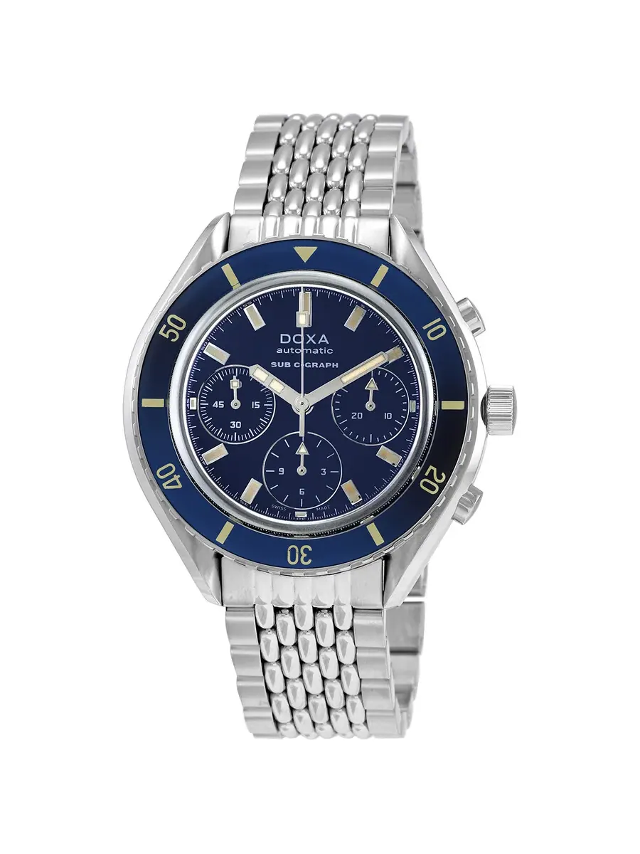Мужские часы Doxa Sub 200 C-Graph Chronograph Automatic с синим циферблатом 798.10.201.10 — синий