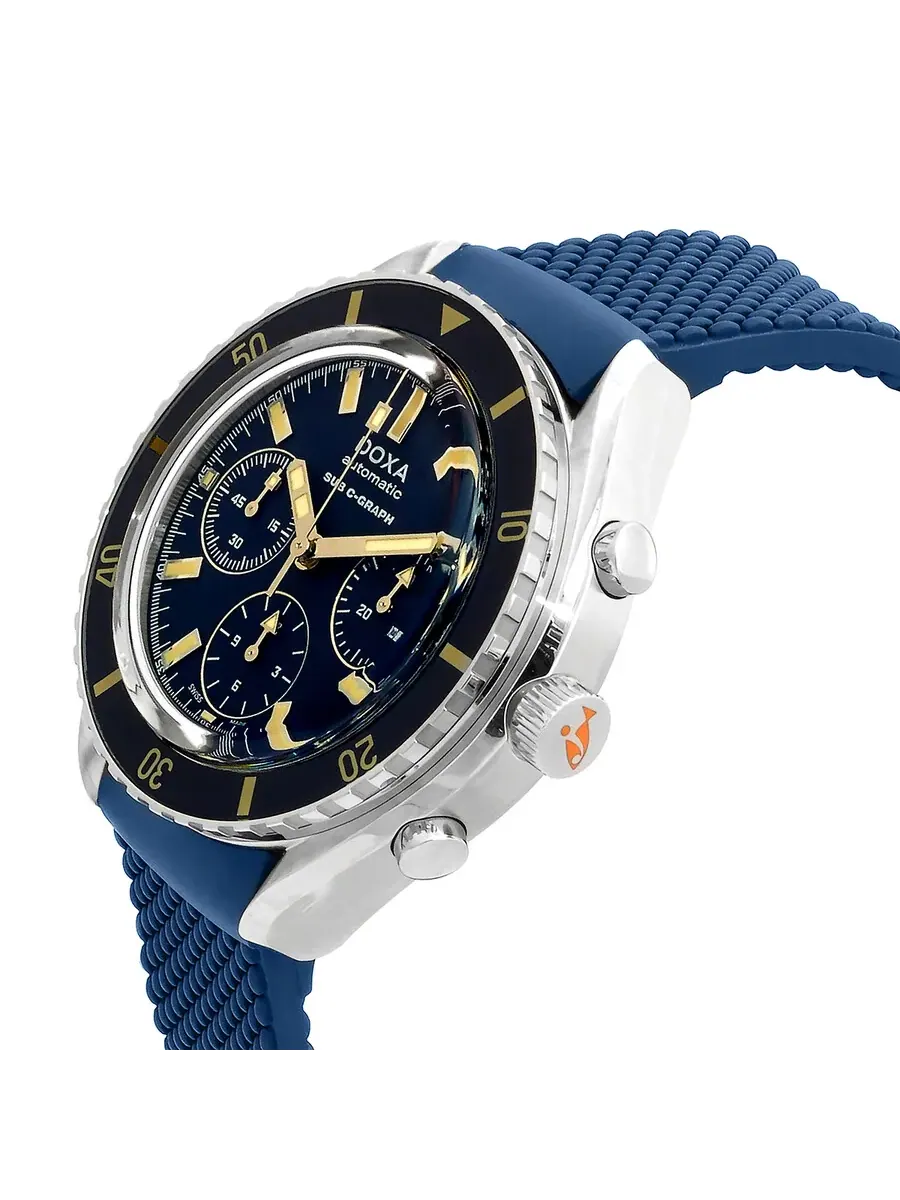 Мужские часы Doxa Sub 200 C-Graph Caribbean Chronograph Automatic с синим циферблатом 798.10.201.32 — изображение 2 из 3
