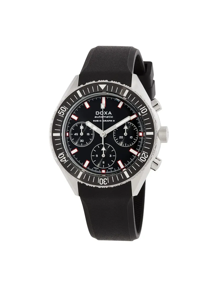 Мужские часы Doxa SUB 200 C-Graph II Chronograph Automatic с черным циферблатом 797.10.101.20