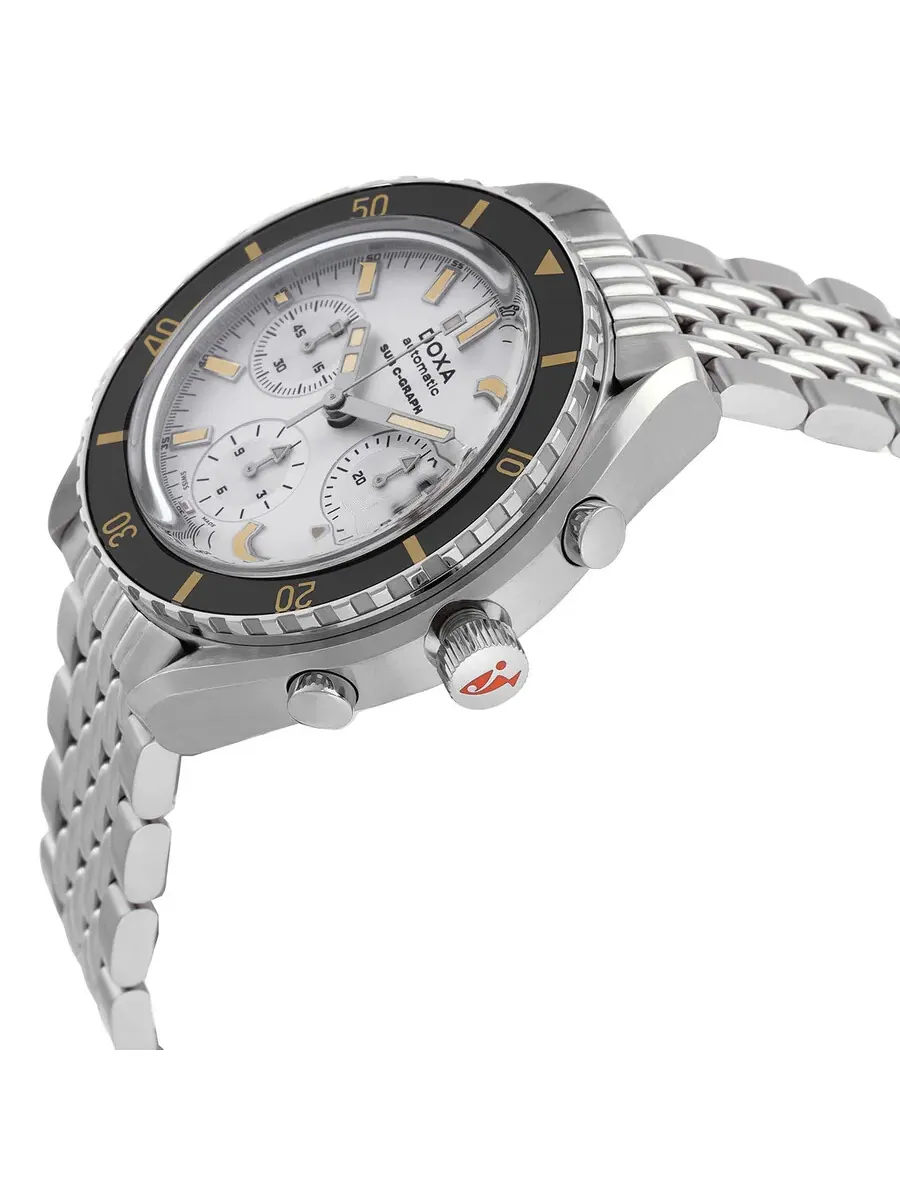 Мужские часы Doxa Sub 200 C-Graph Searambler Chronograph Automatic с серебристым циферблатом 798.10.021.10, оттенок черный