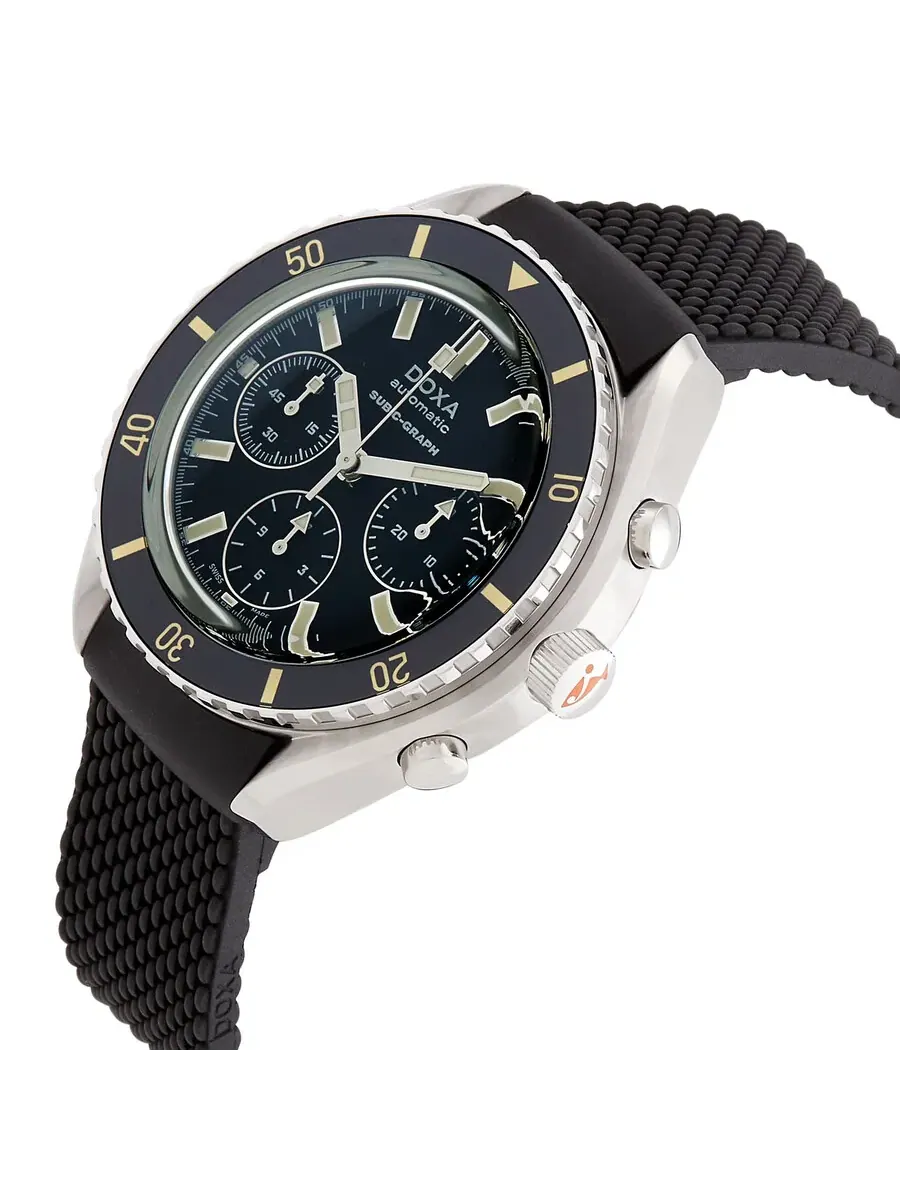 Наручные часы мужские Doxa SUB 200 C-Graph Sharkhunter Chronograph Automatic с черным циферблатом 798.10.101.20
