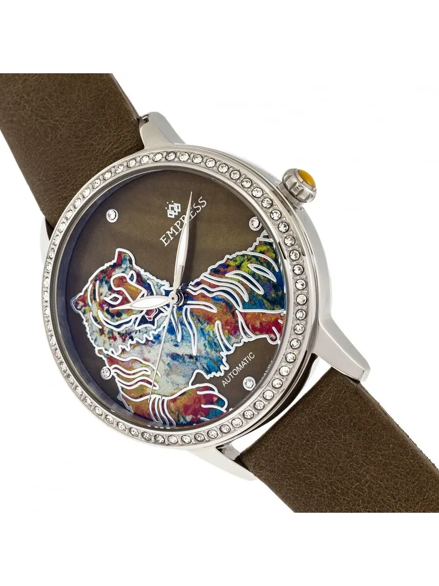 Женские часы Empress Diana Tiger Automatic Crystal EMPEM3001 — изображение 3 из 3, оттенок серебряный