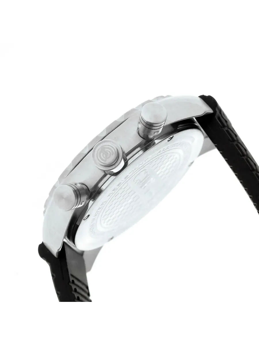 Мужские часы Equipe Headlight с хронографом, белым циферблатом и черным кожаным ремешком E601 — изображение 2 из 3