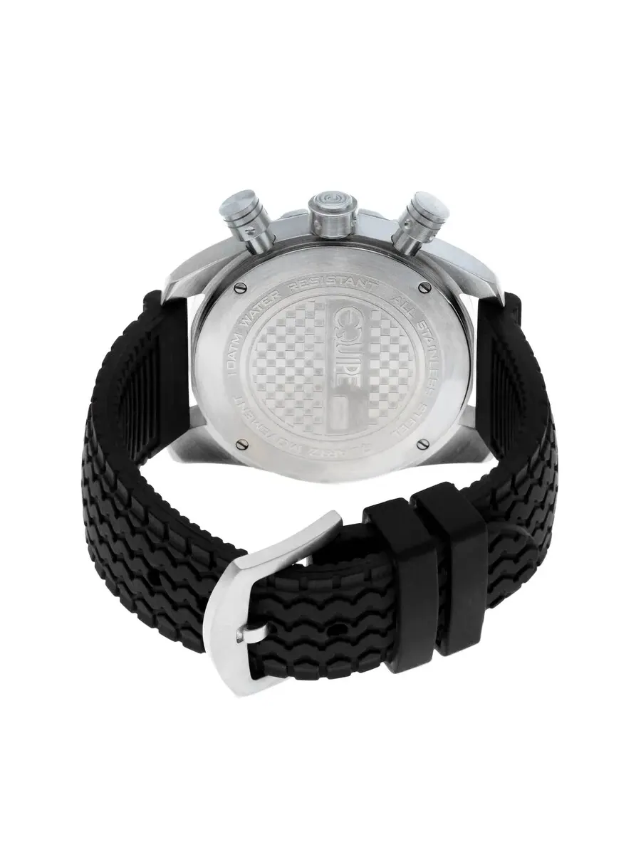 Мужские часы Equipe Headlight с хронографом, белым циферблатом и черным кожаным ремешком E601 — изображение 3 из 3