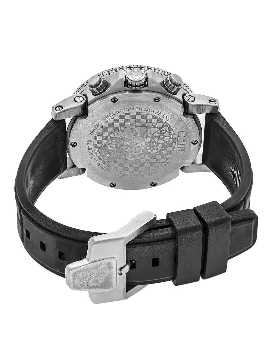 Мужские часы Equipe Tritium Arciform Chronograph с черным циферблатом ET407 — изображение 2 из 3, оттенок серебряный