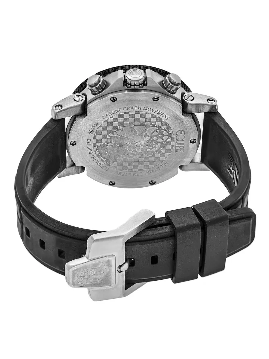 Мужские часы Equipe Tritium Arciform Chronograph с серебристым циферблатом ET411 — изображение 2 из 3, оттенок черный