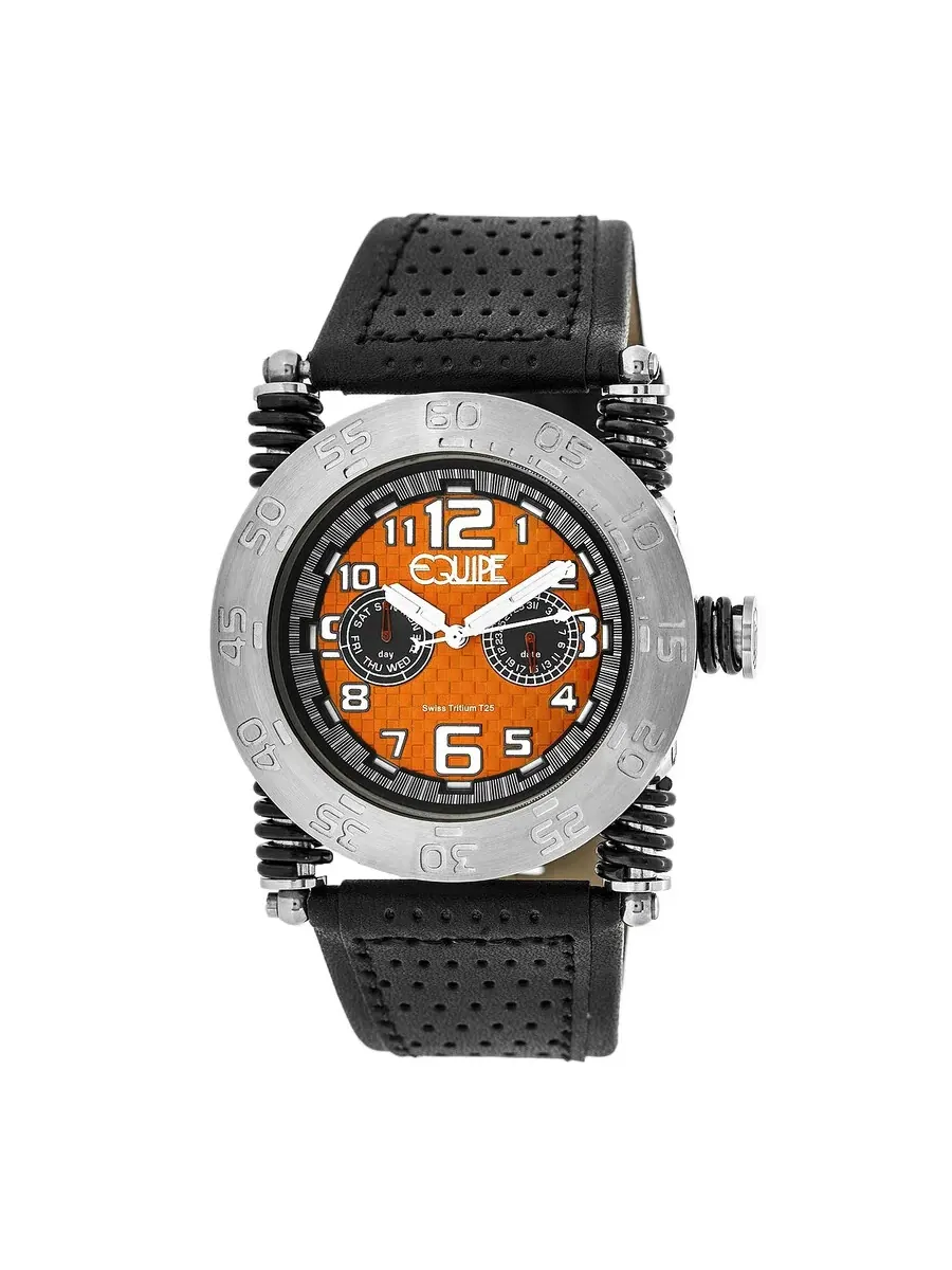 Мужские часы Equipe Tritium Coil с оранжевым циферблатом ET109