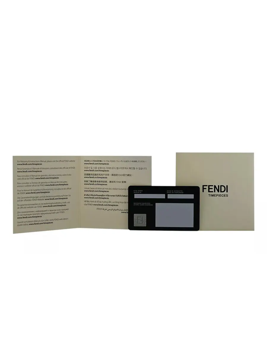 Мужские кварцевые часы Fendi Selleria с белым циферблатом, модель F8020345H0 — изображение 7 из 7, оттенок серебряный