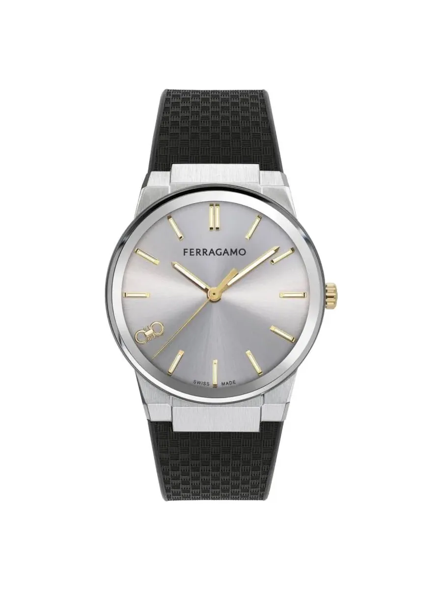 Мужские часы Ferragamo Infinity Sapphire Quartz с серебристым циферблатом SFST00124