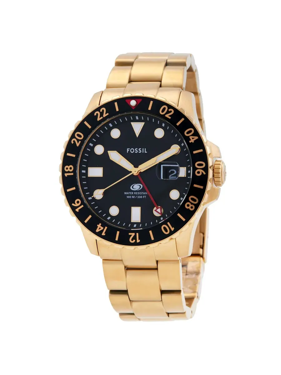 Мужские часы Fossil Blue GMT с черным циферблатом FS5990 — черный