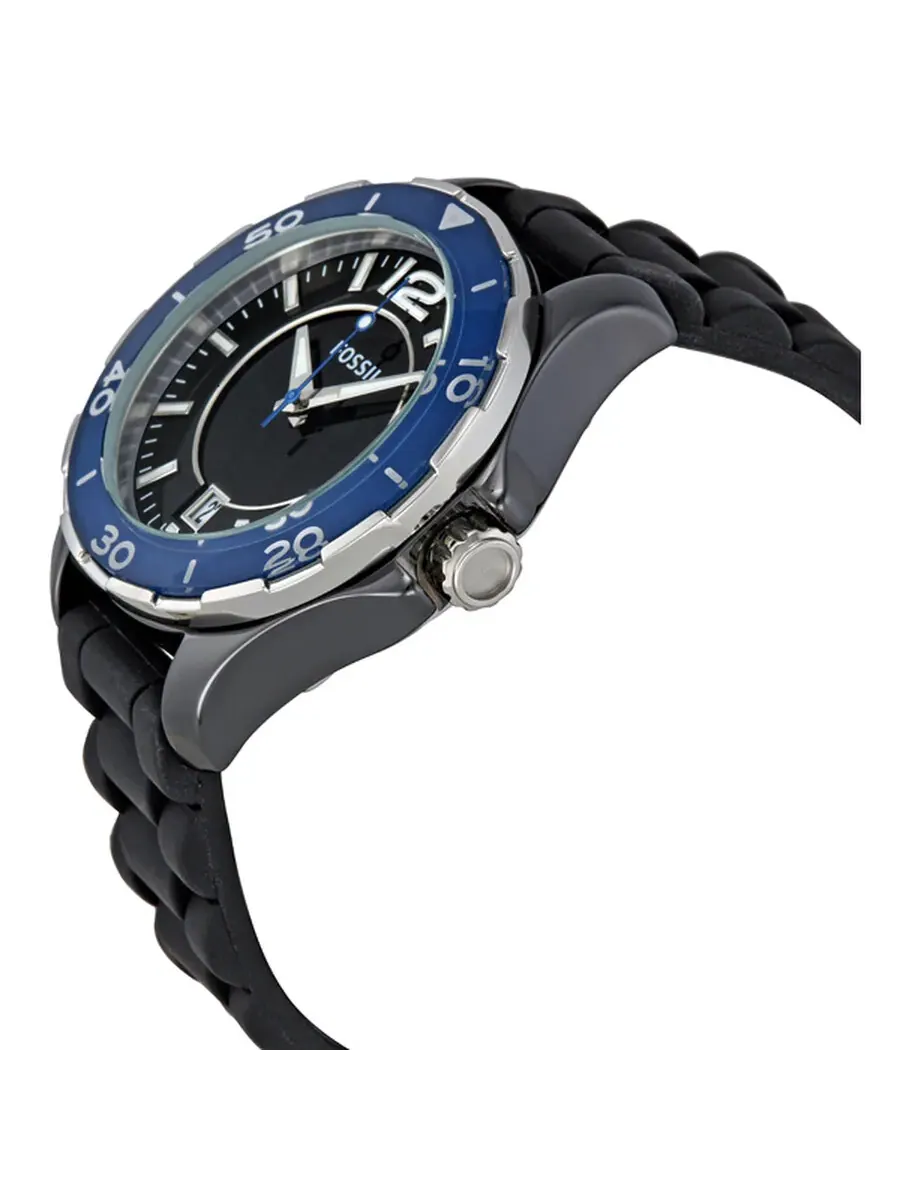 Унисекс-часы Fossil с черным циферблатом CE1036 — изображение 2 из 3, оттенок синий