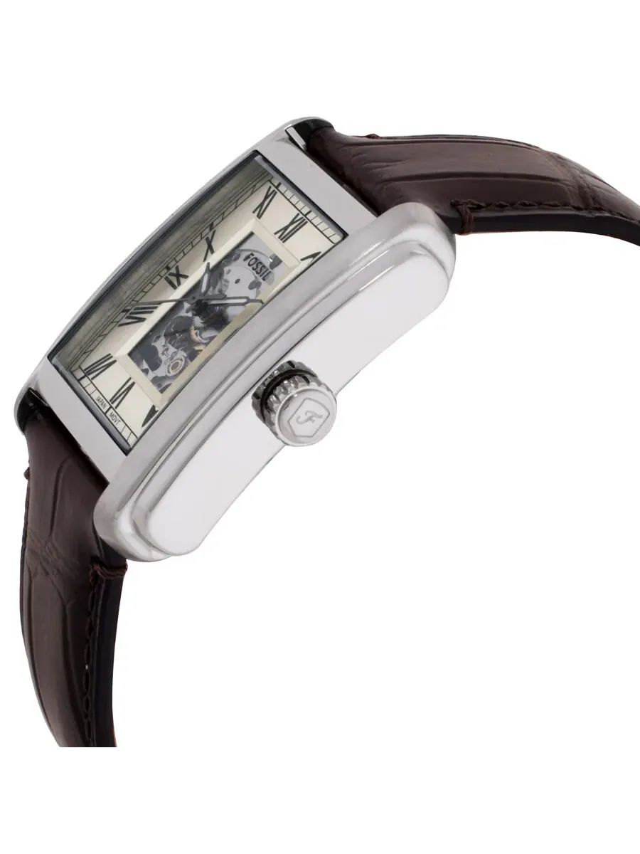 Часы Fossil Carraway Automatic с бежевым циферблатом ME3272 — изображение 2 из 3, оттенок серебряный