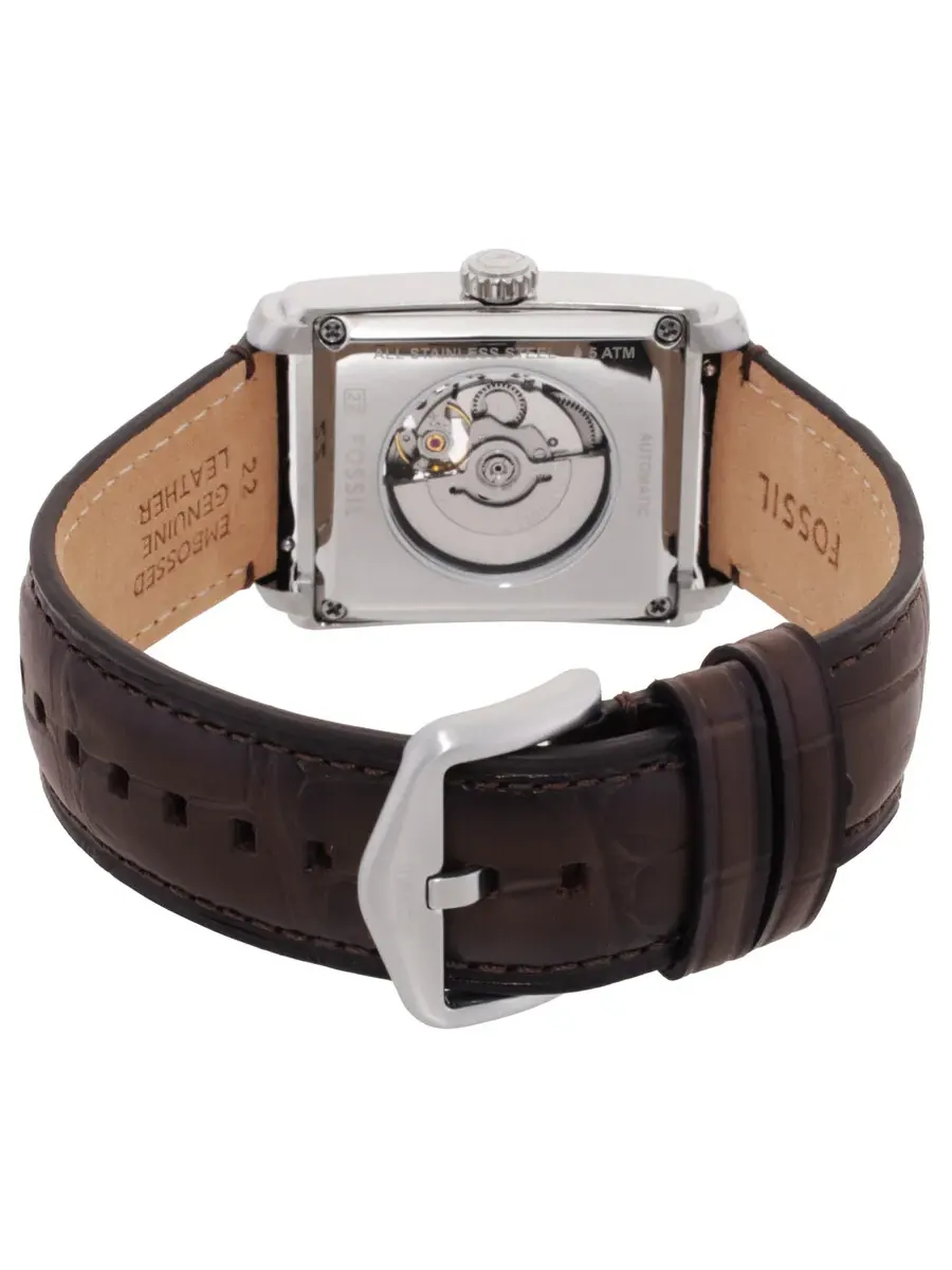 Часы Fossil Carraway Automatic с бежевым циферблатом ME3272 — изображение 3 из 3, оттенок серебряный