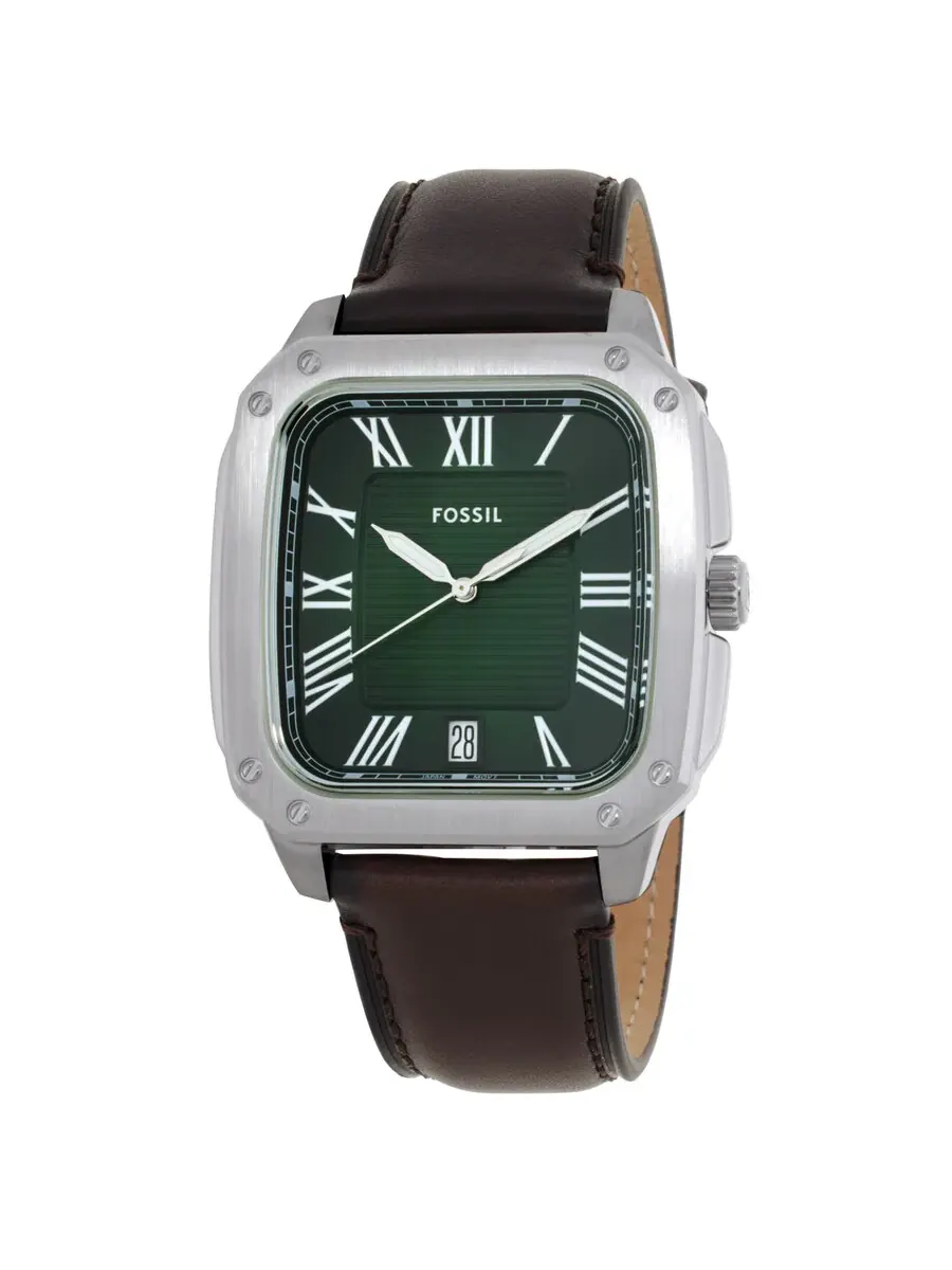 Мужские часы Fossil Crosby с зеленым циферблатом из кварца FS6150 — серебристый
