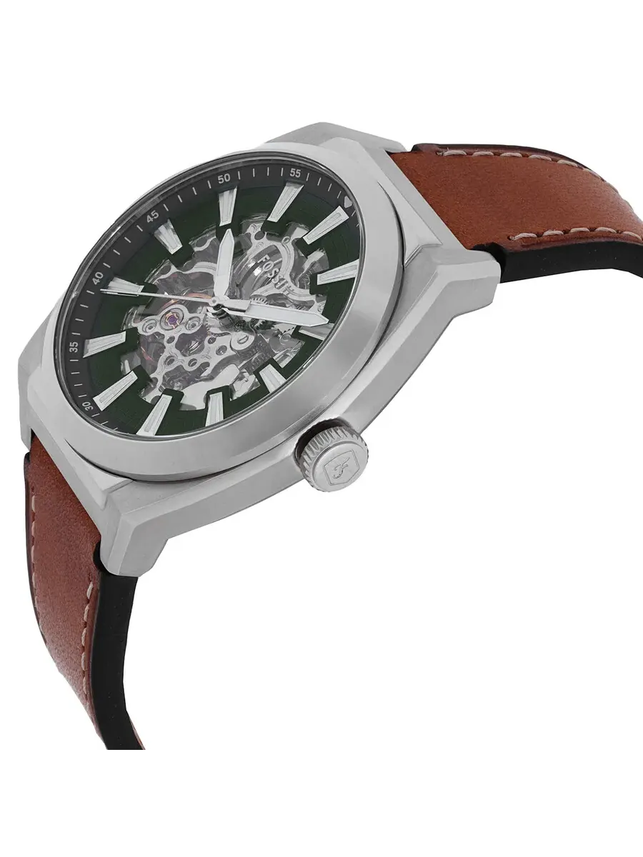 Мужские часы Fossil Everett Automatic с зеленым циферблатом ME3261 — изображение 2 из 3, оттенок серебряный