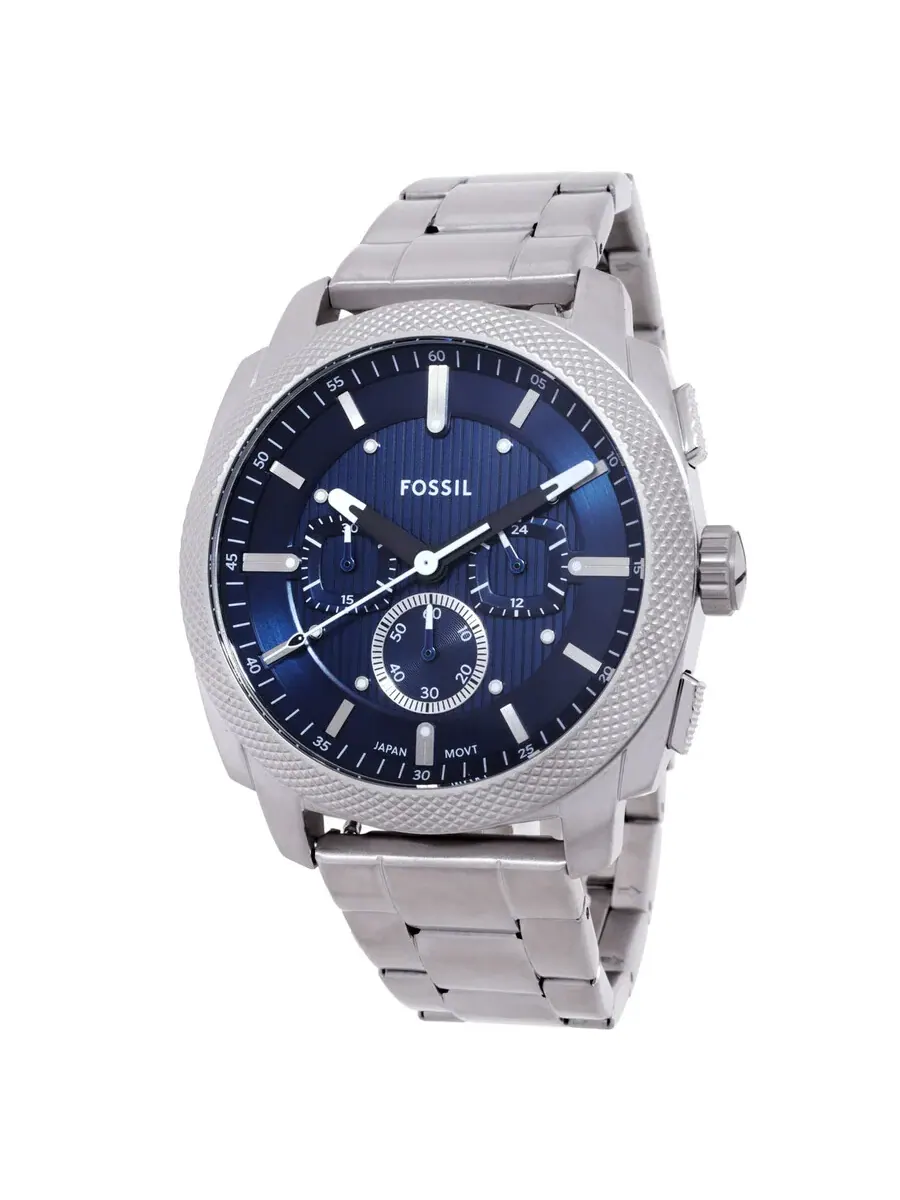 Мужские часы Fossil Machine с хронографом, кварцевые, с синим циферблатом FS6096