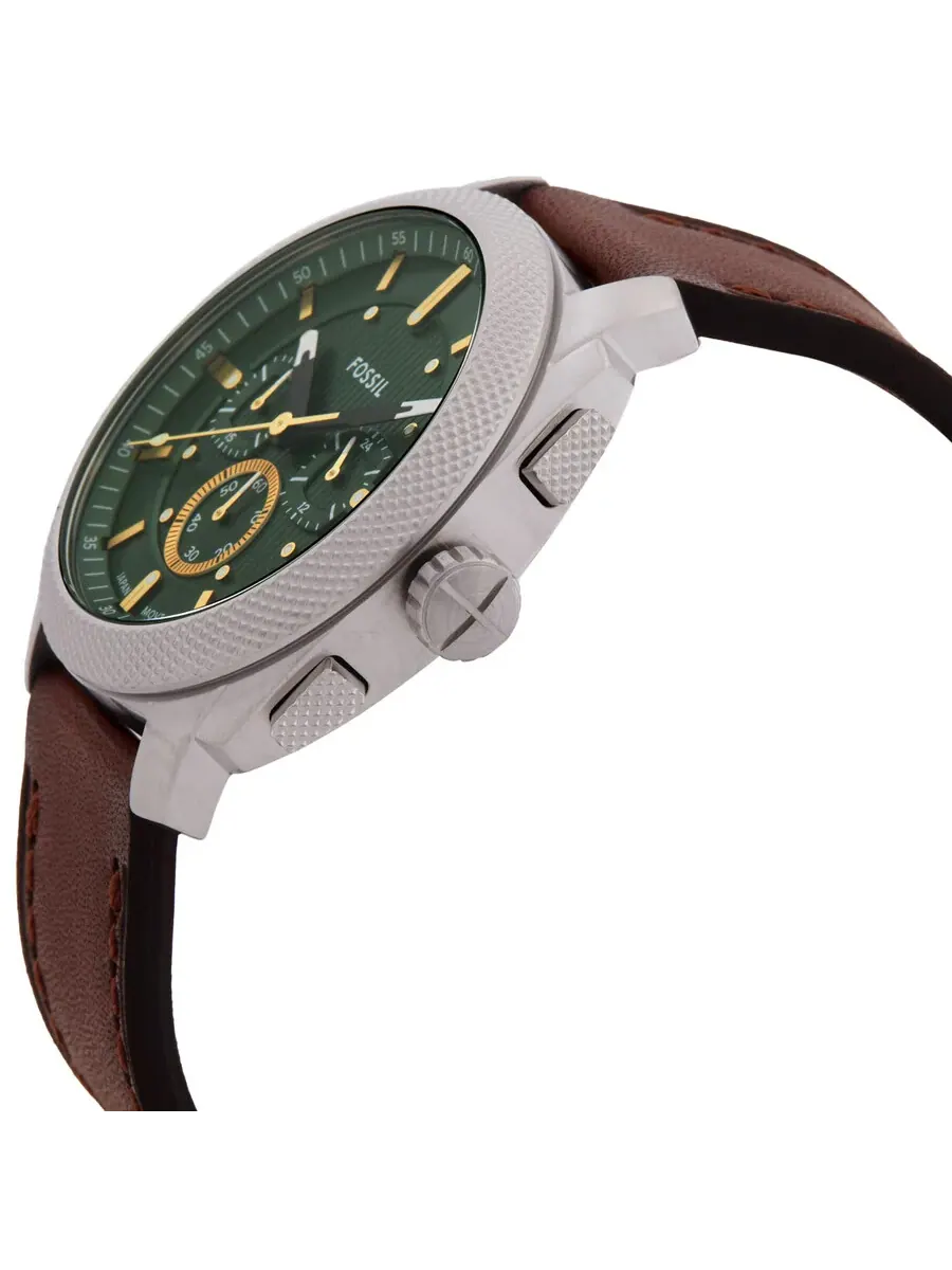 Мужские кварцевые часы Fossil Machine Chronograph с зеленым циферблатом FS6100 — изображение 2 из 3, оттенок серебряный