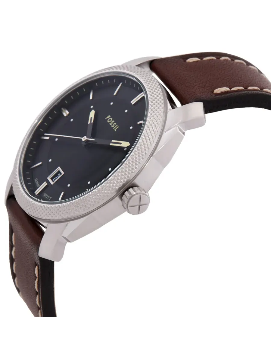 Женские часы Fossil Machine с кварцевым механизмом, черным циферблатом FS6081SET — изображение 2 из 4, оттенок серебряный