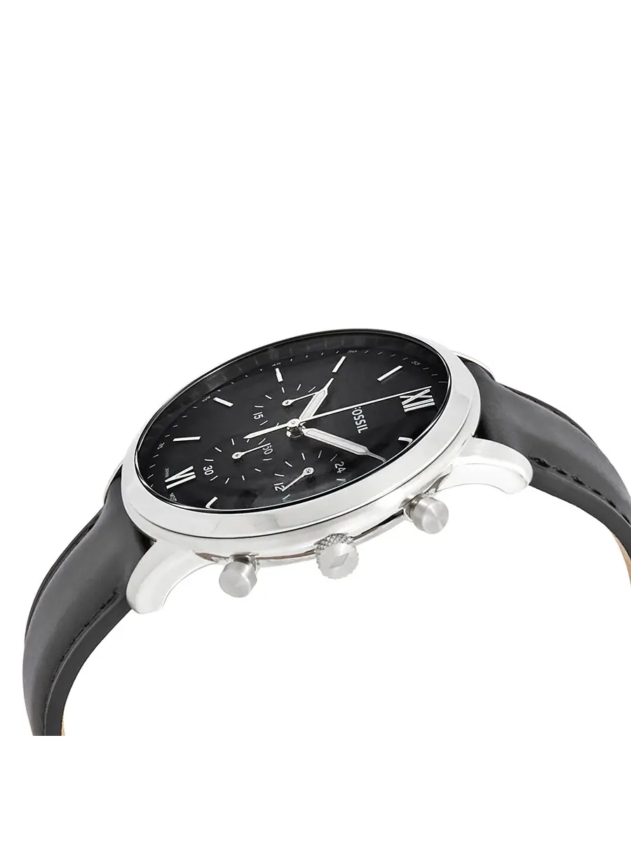 Мужские часы Fossil Neutra Chronograph Quartz с черным циферблатом FS5452 — изображение 2 из 3, оттенок серебряный