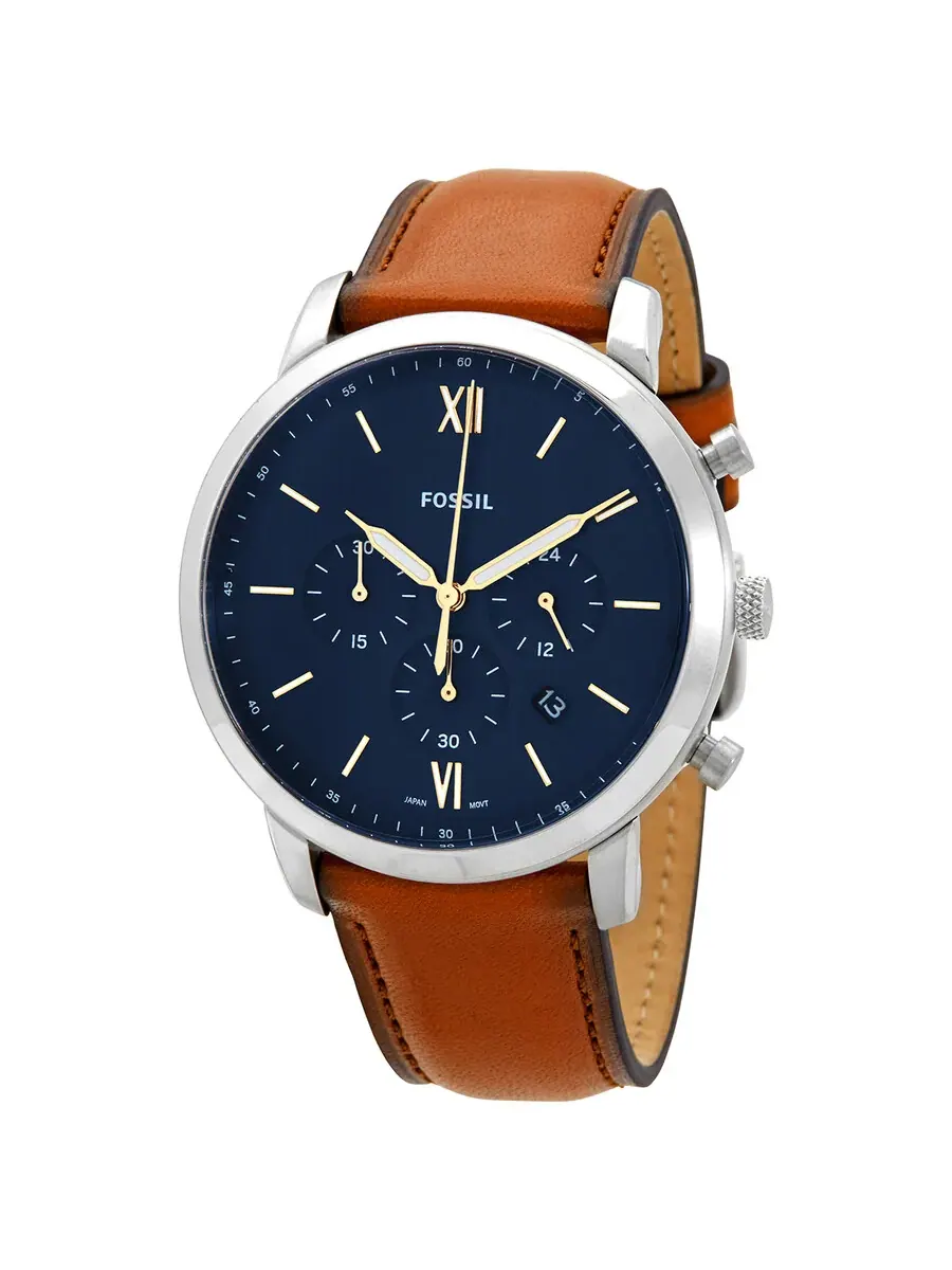 Мужские часы Fossil Neutra Chronograph Quartz с синим циферблатом FS5453
