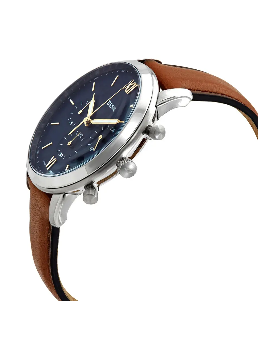 Мужские часы Fossil Neutra Chronograph Quartz с синим циферблатом FS5453 — изображение 2 из 3, оттенок серебряный