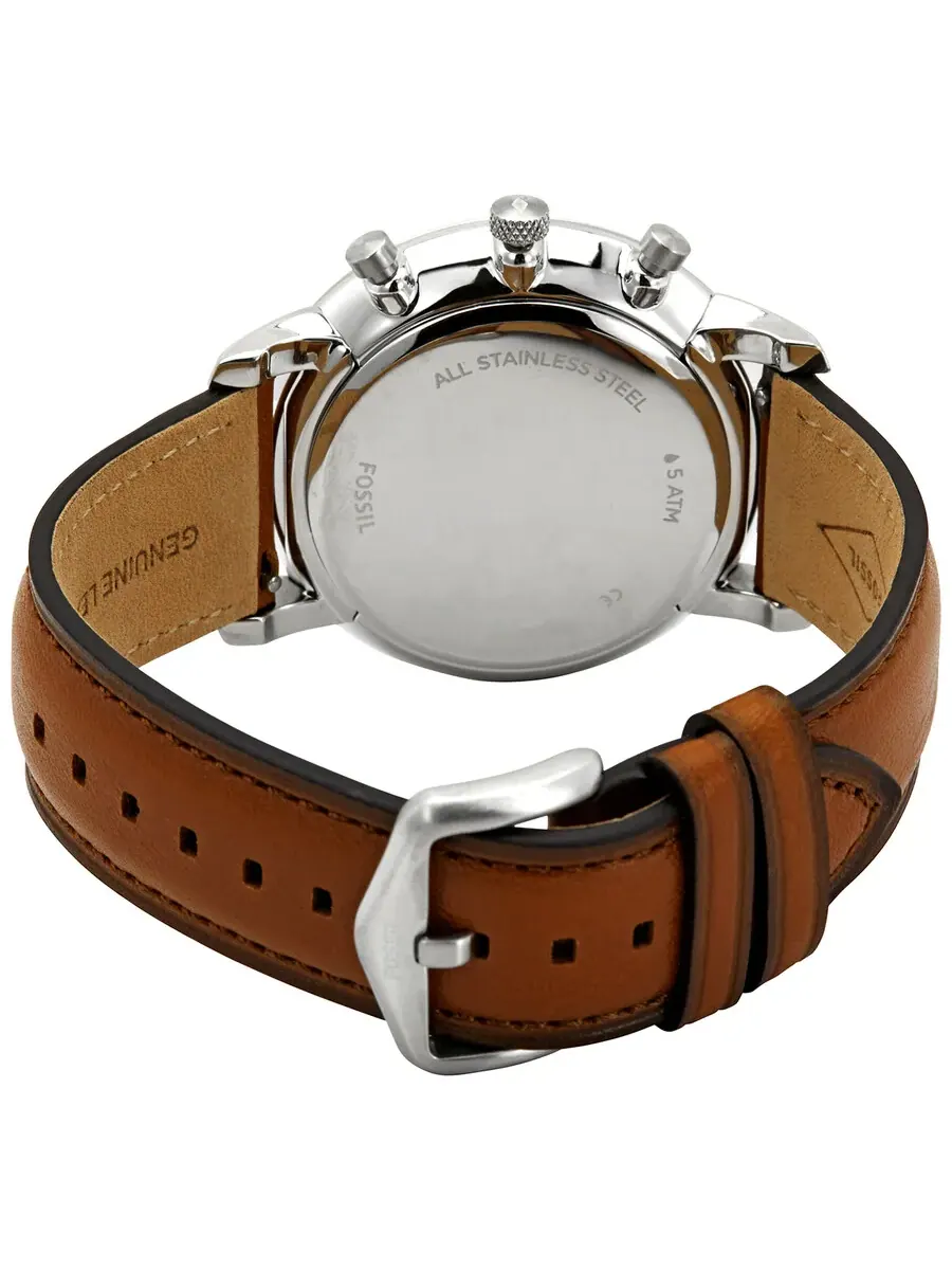Мужские часы Fossil Neutra Chronograph Quartz с синим циферблатом FS5453 — изображение 3 из 3, оттенок серебряный