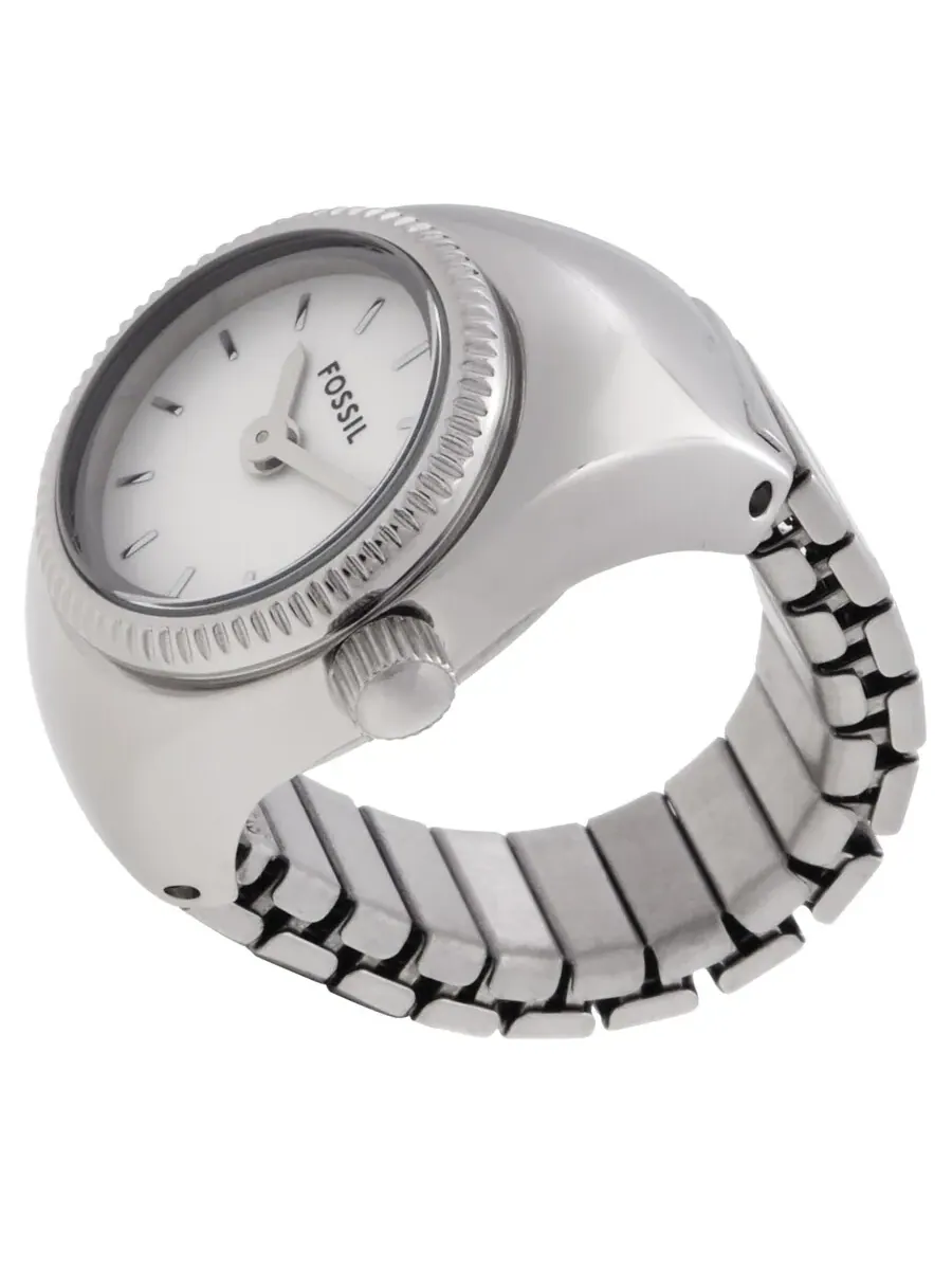 Женские часы-кольцо Fossil с серебряным циферблатом Quartz ES5245 — изображение 2 из 3, оттенок серебряный