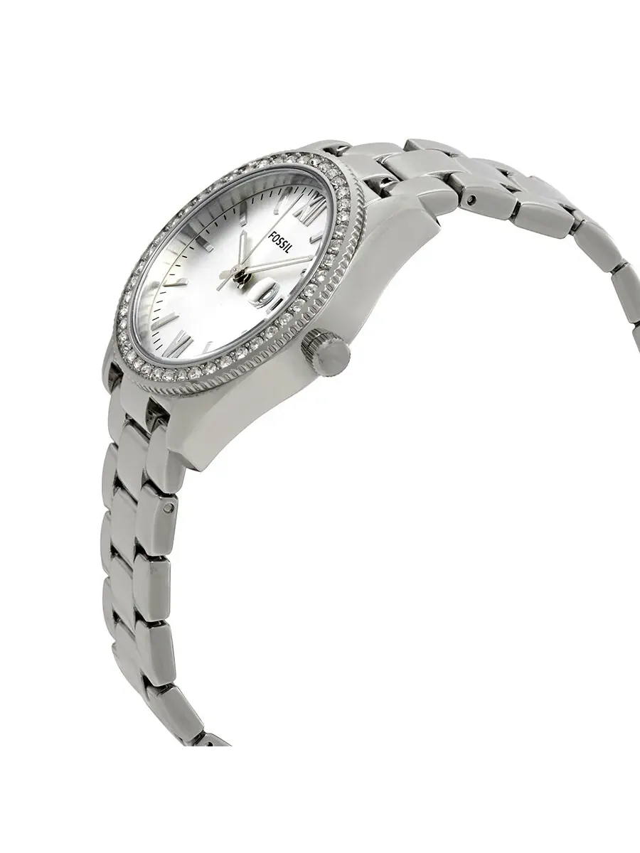 Женские часы Fossil Scarlette с серебристым циферблатом из кристалла ES4317 — изображение 2 из 3, оттенок серебряный