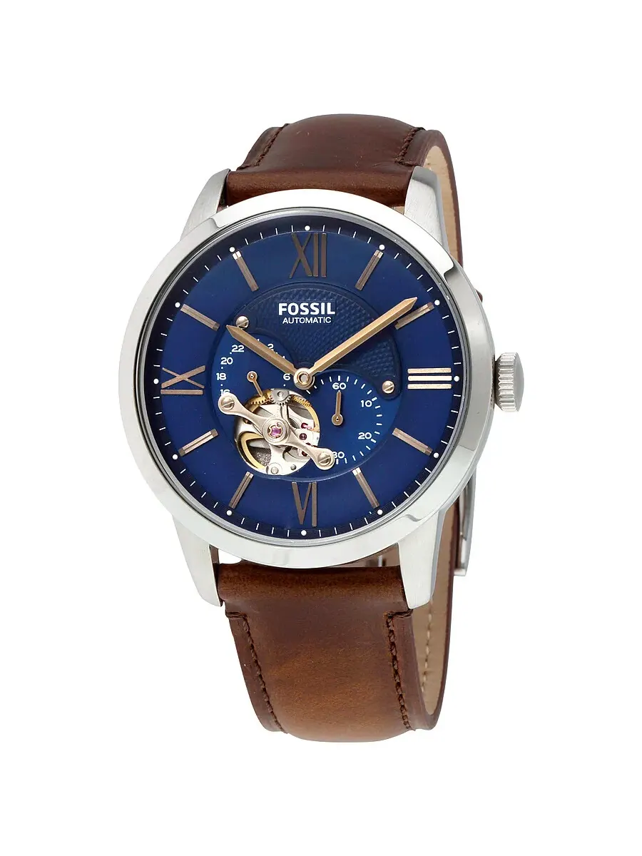 Мужские автоматические часы Fossil Townsman с синим сатинированным циферблатом ME3110