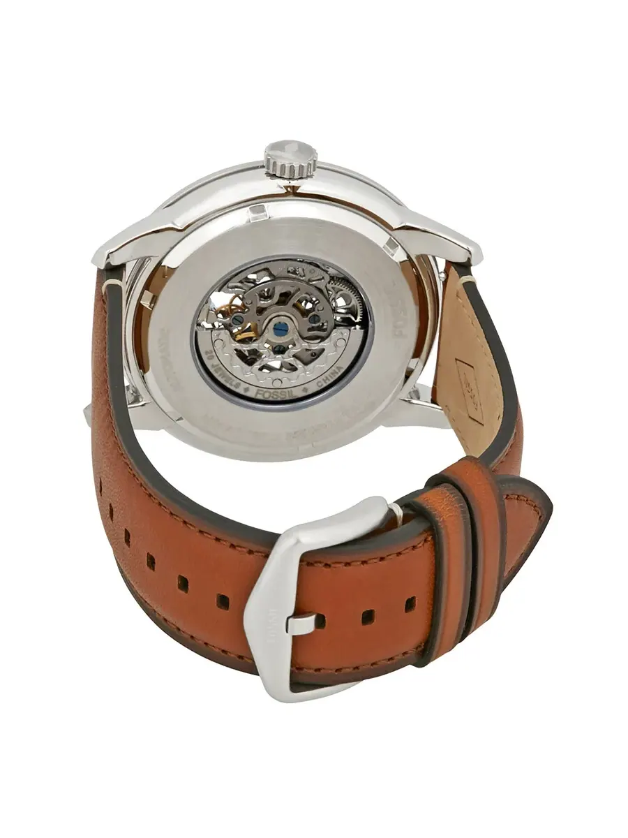 Мужские механические часы Fossil Townsman с автоматическим ходом и скелетонизированным синим циферблатом ME3154