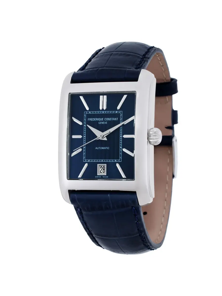 Мужские часы Frederique Constant Classics Carree Automatic с синим циферблатом FC-303N4C26 — серебристый