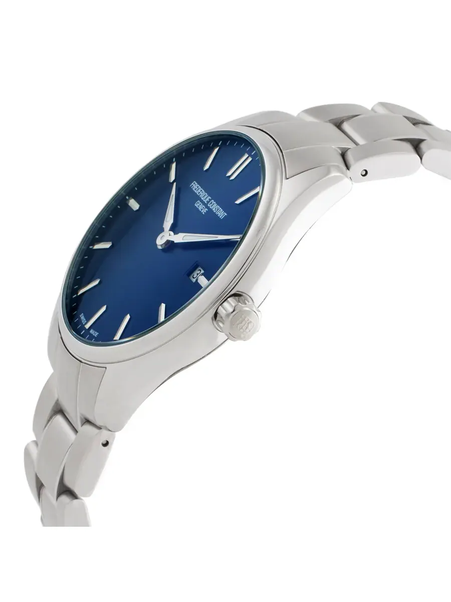 Мужские часы Frederique Constant Classics Quartz с синим циферблатом FC-220NS5B6B — изображение 2 из 3, оттенок серебряный