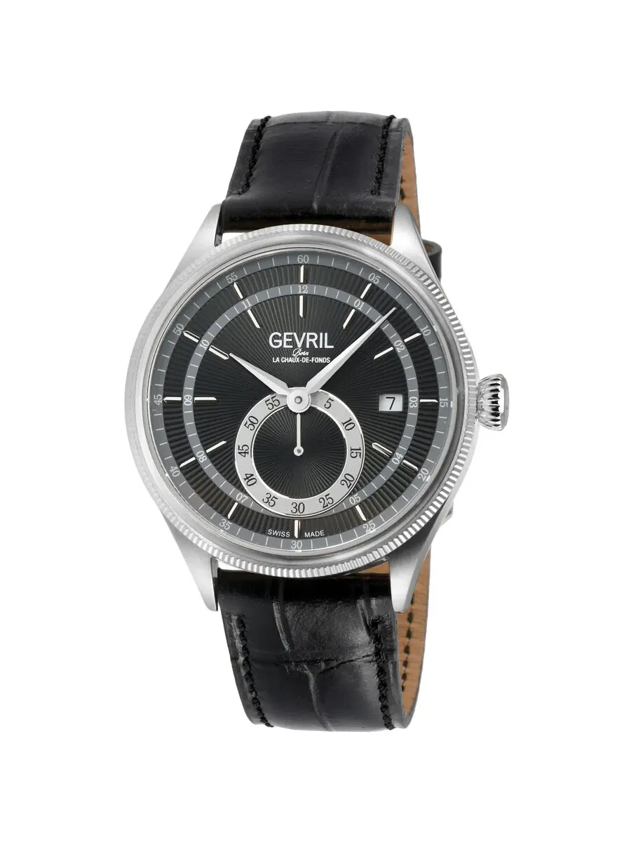 Мужские часы Gevril Empire Automatic с черным циферблатом 48100