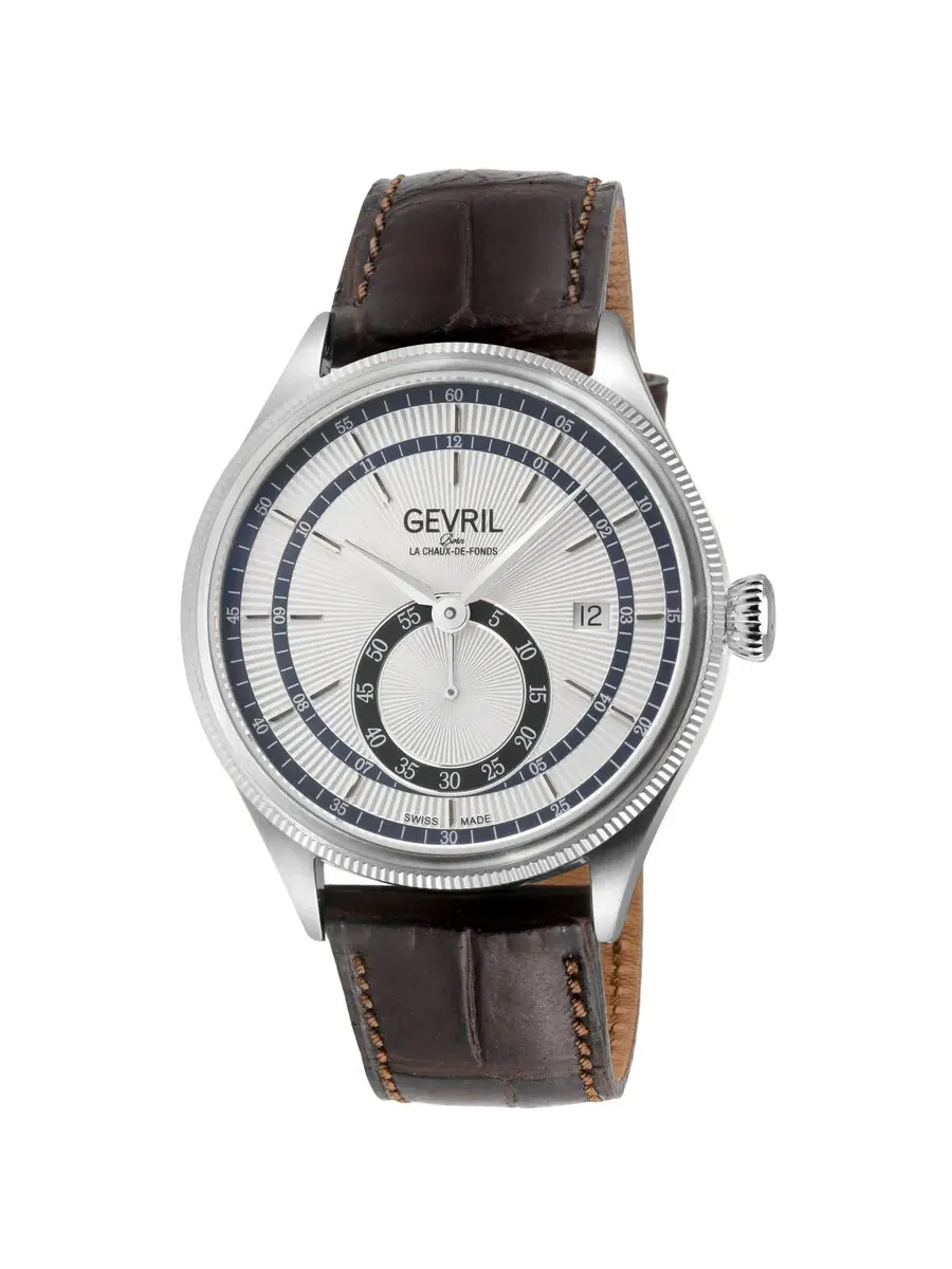 Мужские автоматические часы Gevril Empire с белым циферблатом, модель 48101