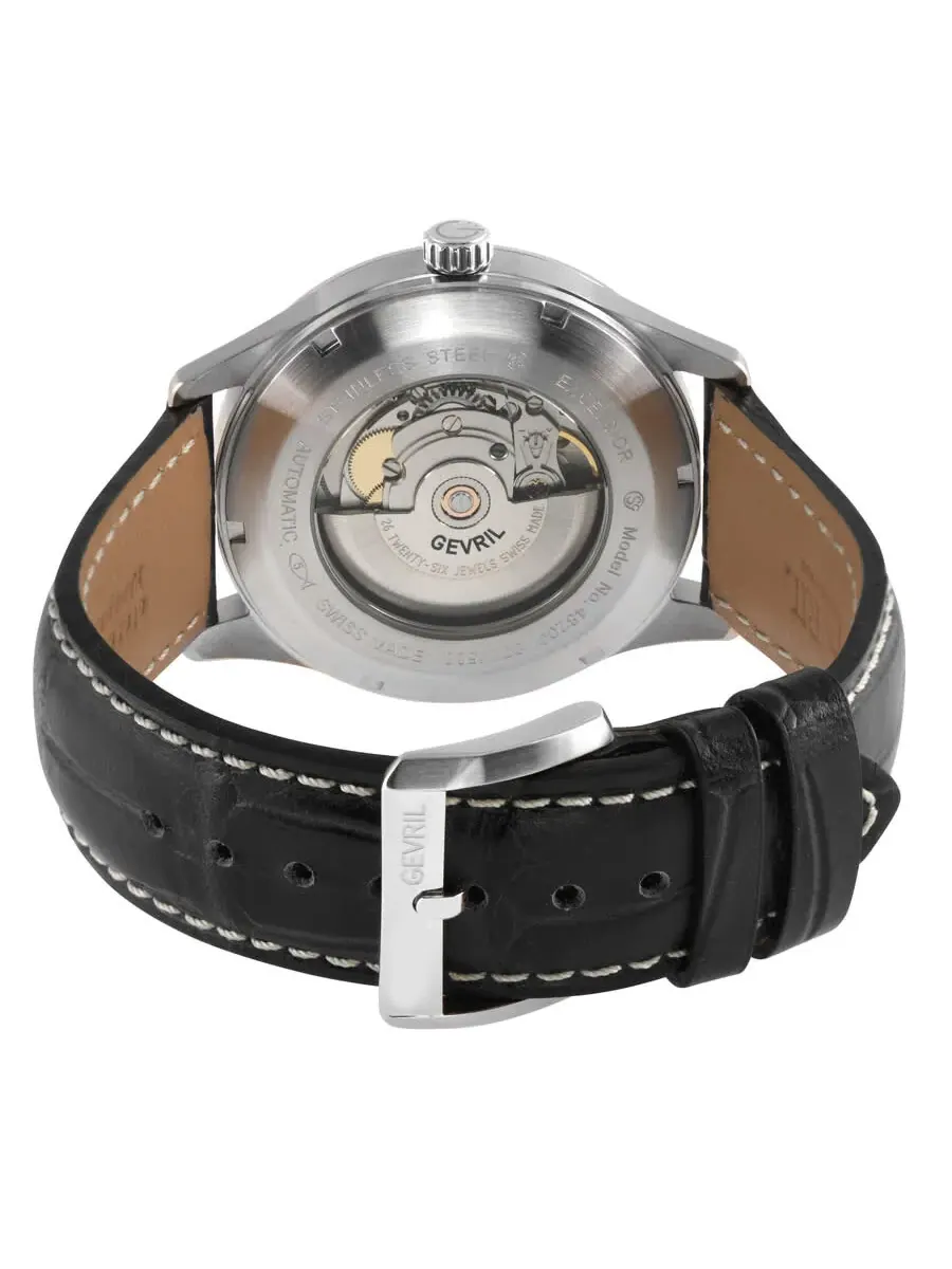 Мужские часы Gevril Excelsior Automatic с черным циферблатом 48200 — изображение 2 из 3, оттенок серебряный